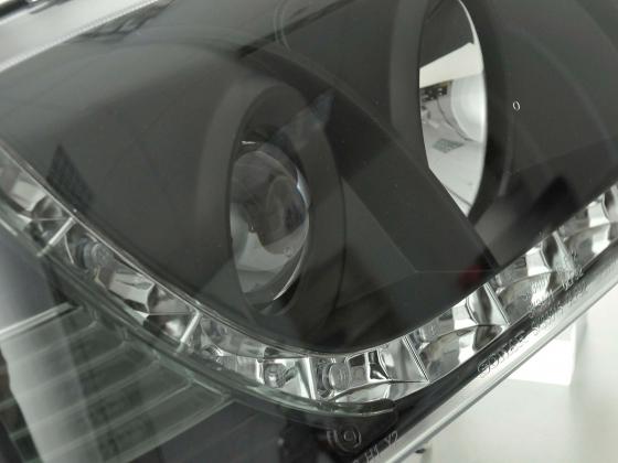 Scheinwerfer Set Daylight LED Tagfahrlicht VW Golf 3 91-97 schwarz Scheinwerfer Set Daylight LED Tagfahrlicht VW Golf 3 91-97 schwarz